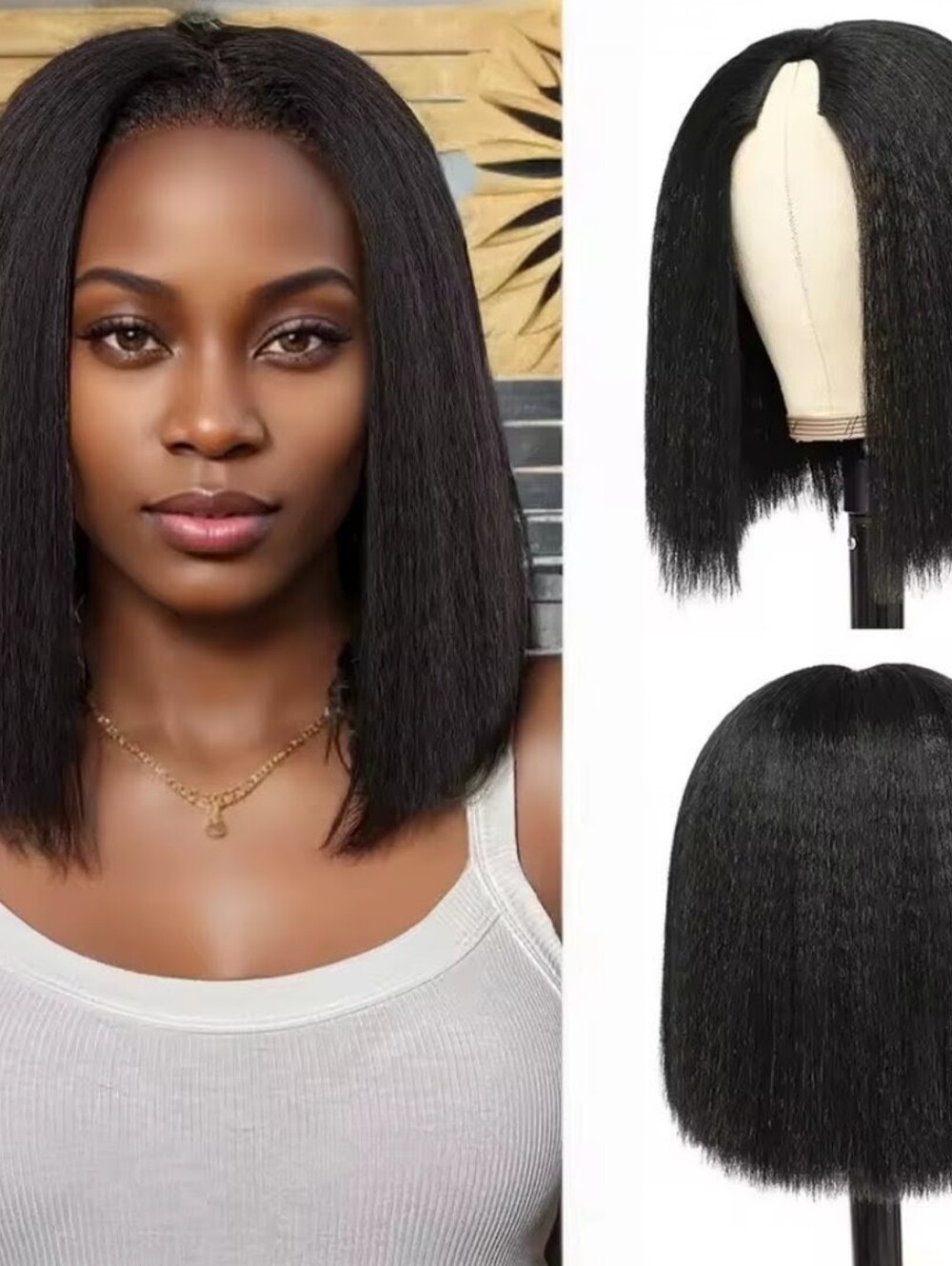 Classic Black Straight Bob Wig - Unbranded